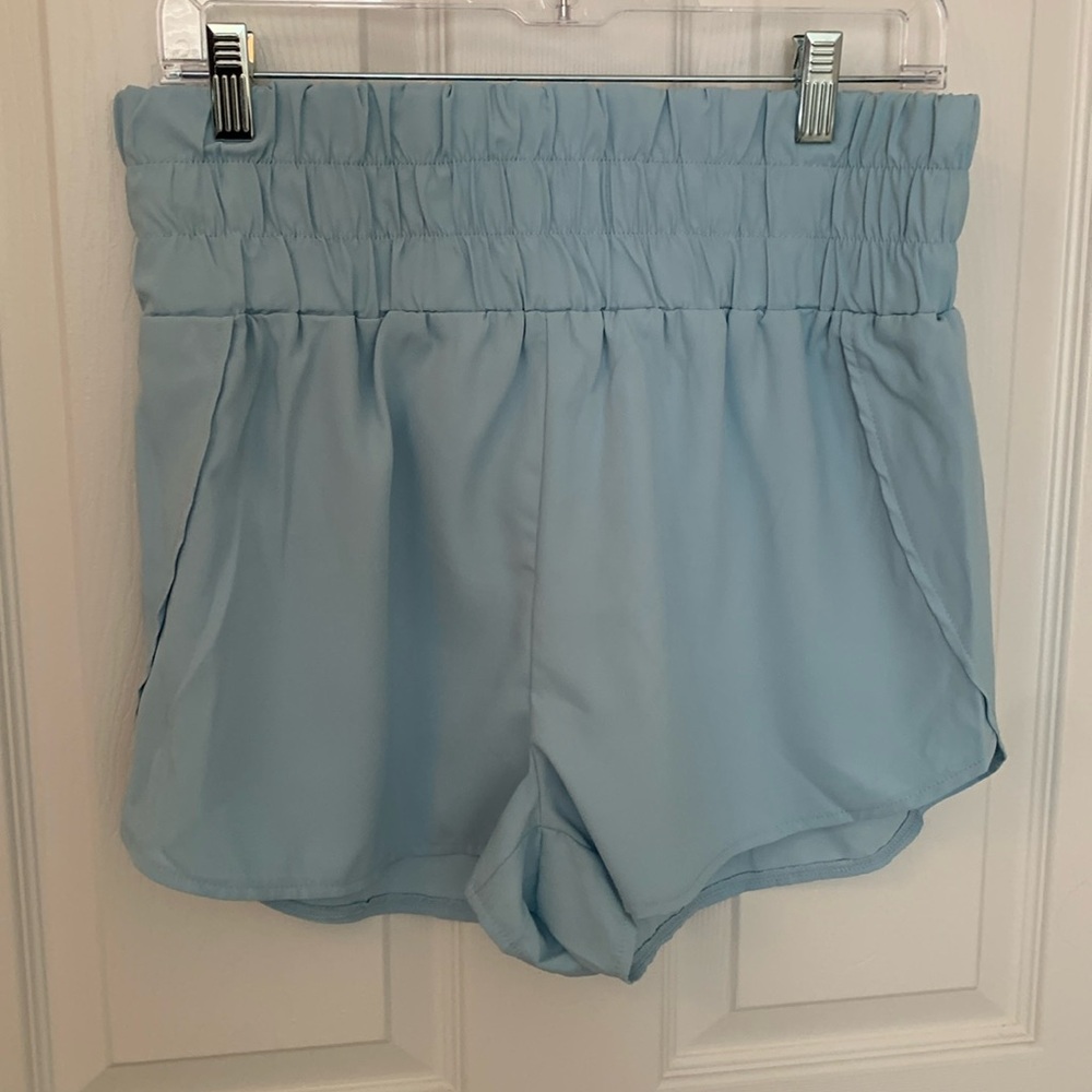 Ladies Boutique High Waisted Short- Size Large L-Light Blue- Miss Sparking Brand